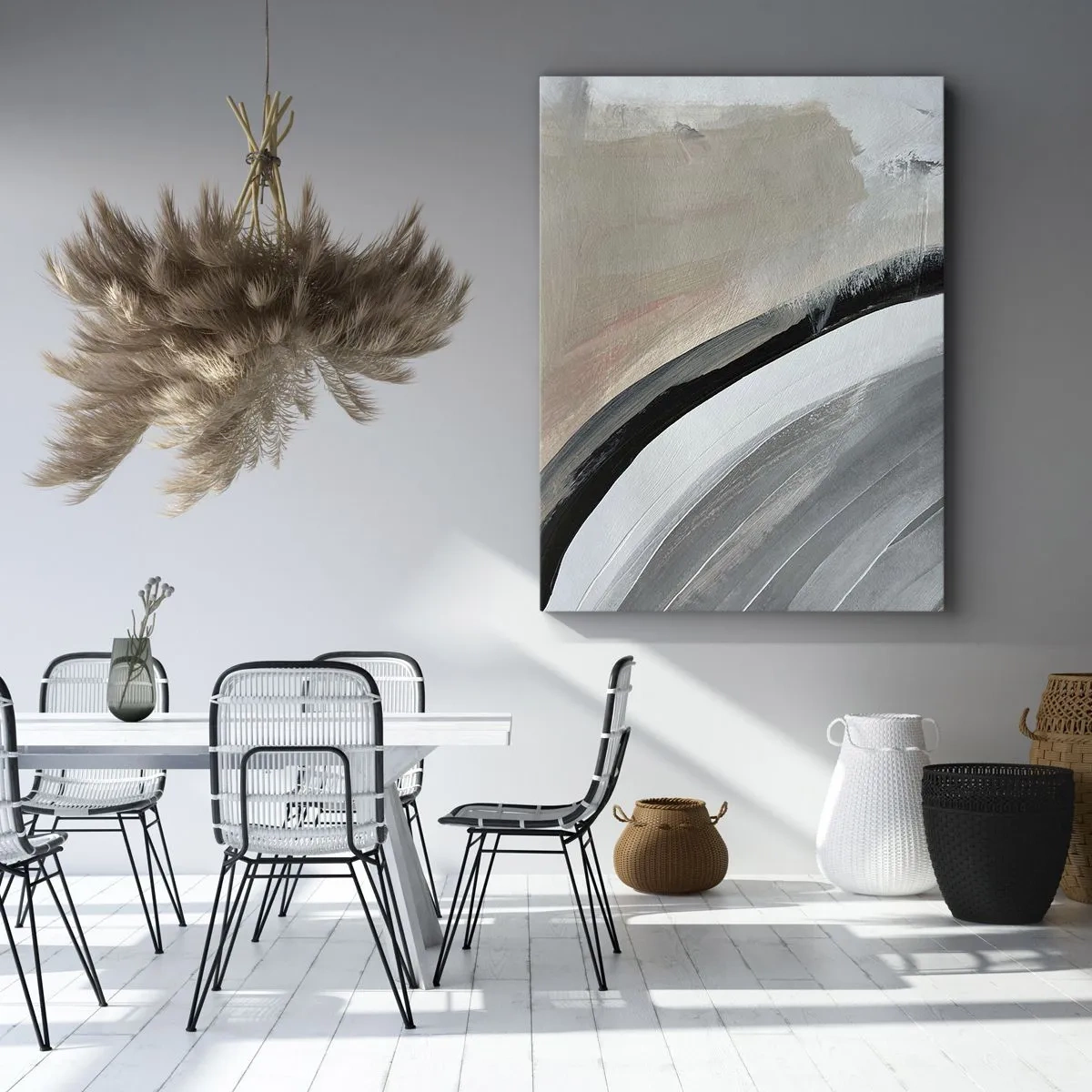 Impression sur toile - Image sur toile - Composition : arc de noir et gris - 45x80 cm