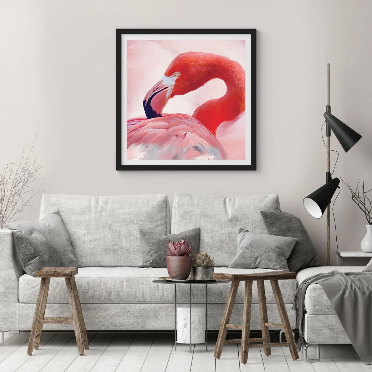 Affiche dans un cadre noir - Poster - Beauté des oiseaux - 30x30 cm