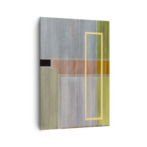 Impression sur toile - Image sur toile - Composition géométrique aux couleurs pastel avec des rectangles - 70x100cm - Simple et calme - Décoration murale moderne pour le salon et la chambre ARTTOR