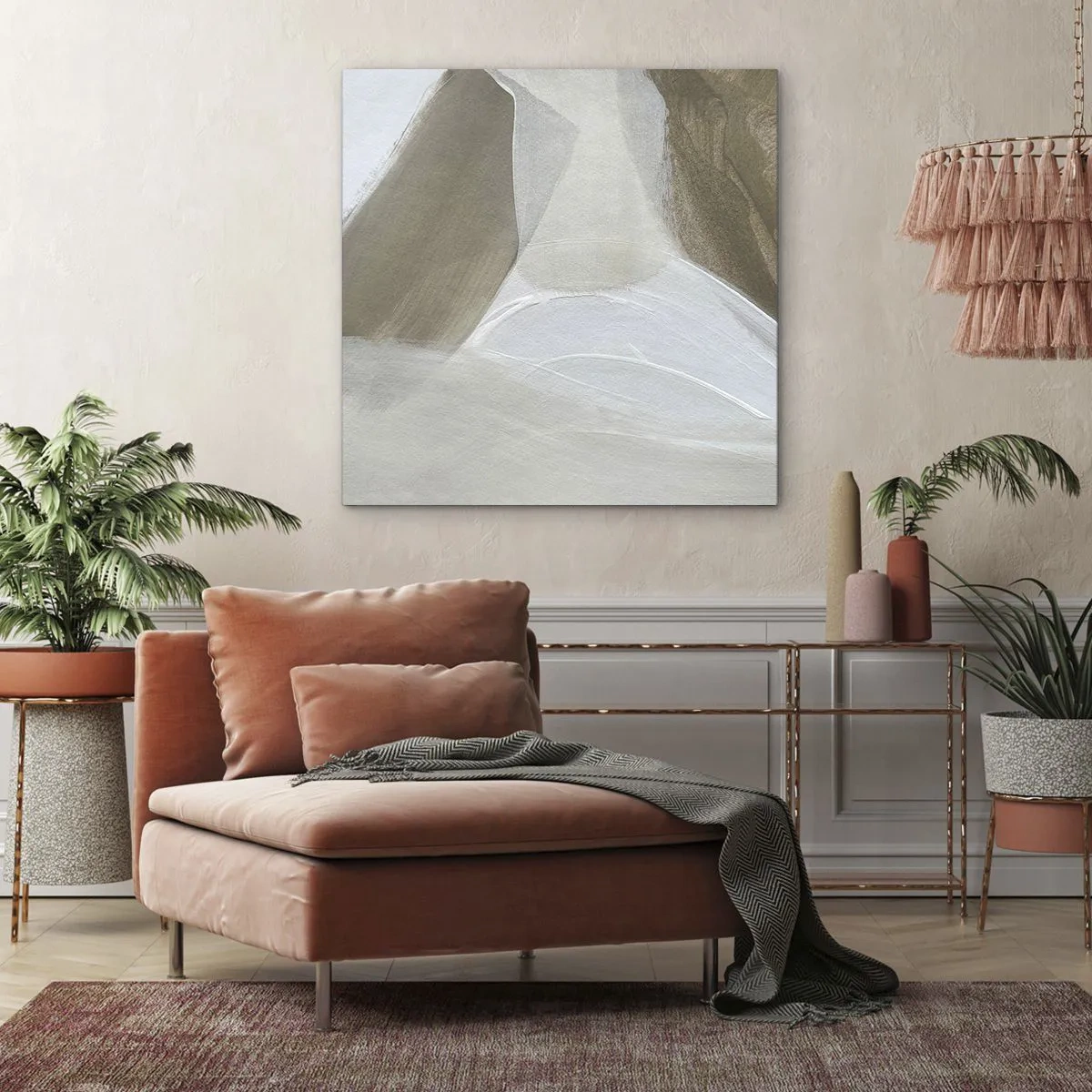 Impression sur toile - Image sur toile - Une vague de blanc - 60x60 cm