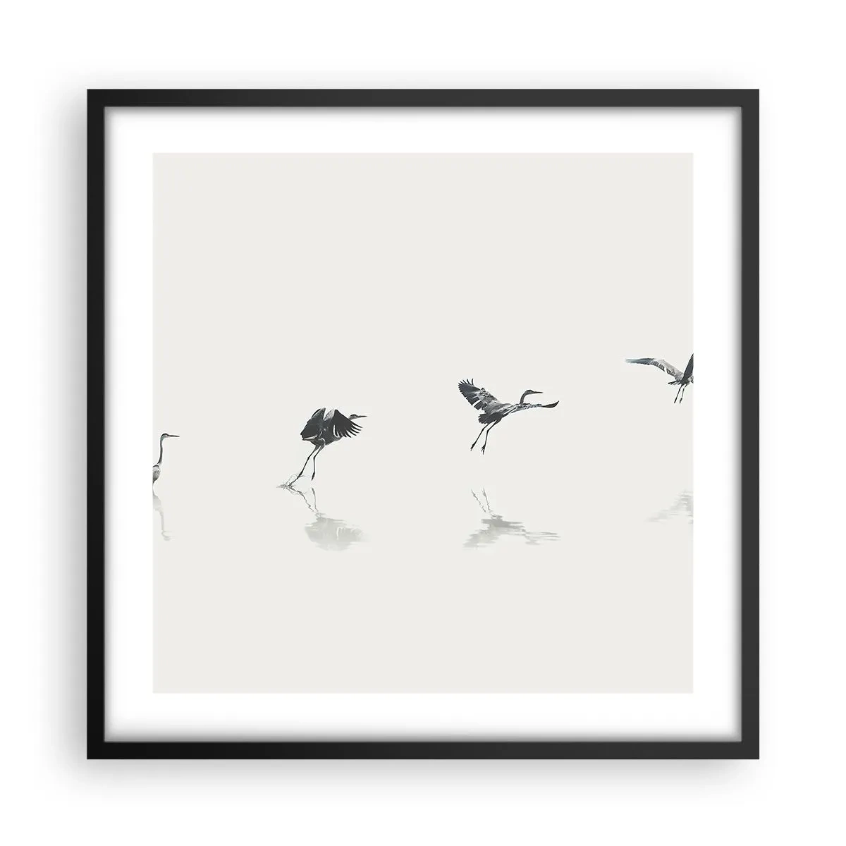 Affiche dans un cadre noir - Poster - Quatre étapes simples - 50x50 cm