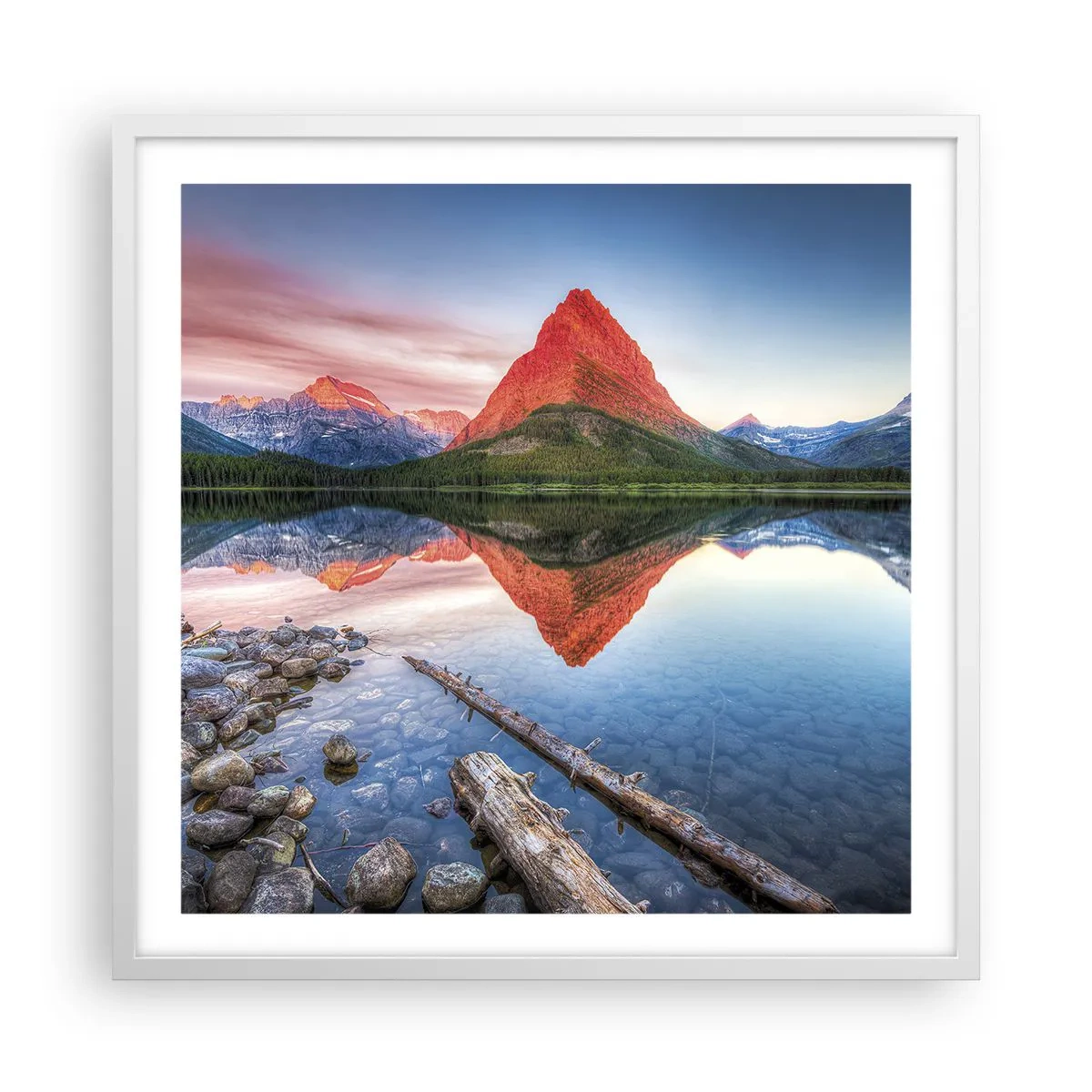 Affiche dans un cadre blanc - Poster - Chaleur et fraicheur - 60x60 cm