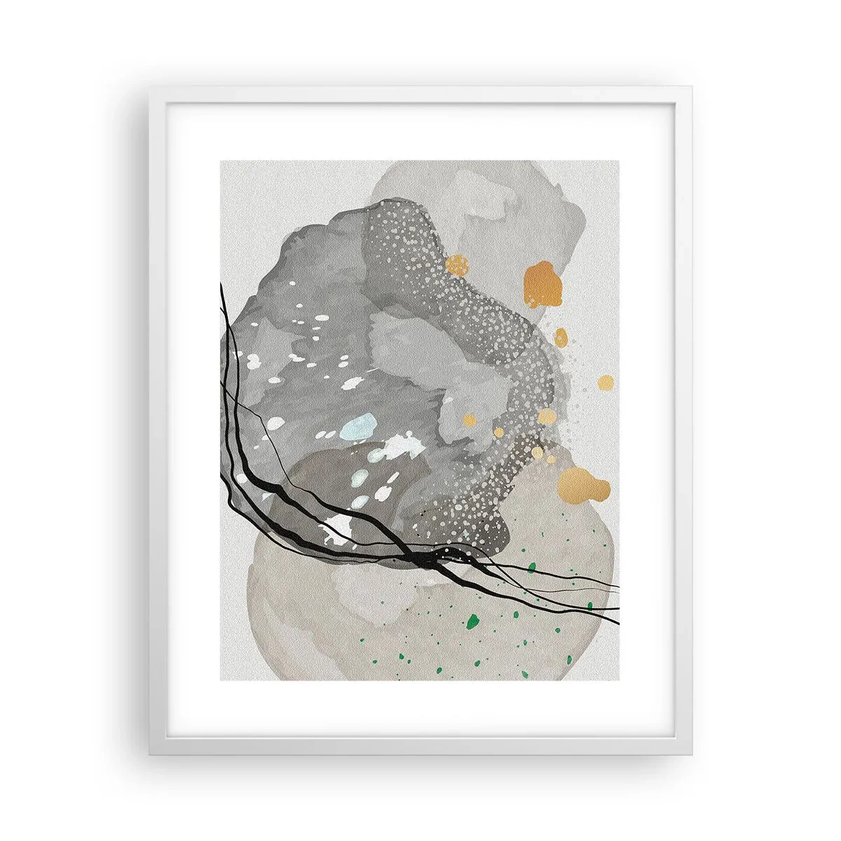 Affiche dans un cadre blanc - Poster - Composition organique - 40x50 cm