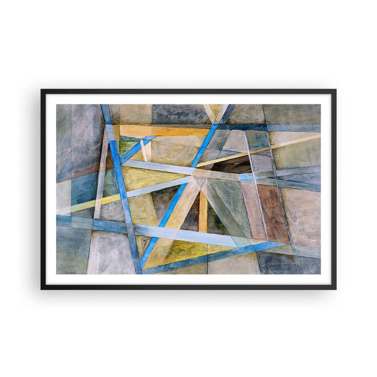 Affiche dans un cadre noir - Poster - Tout droit ou en diagonale ? - 91x61 cm