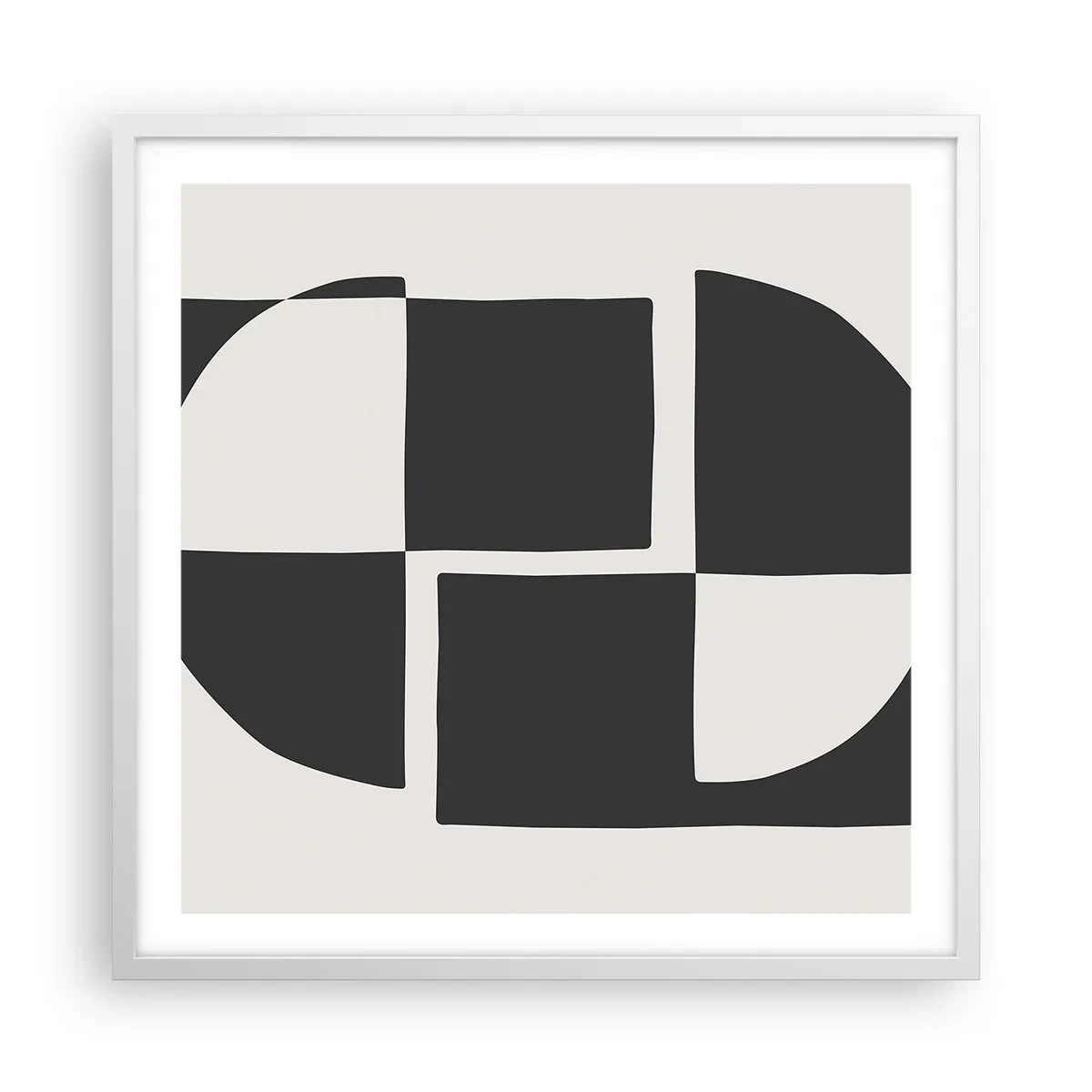 Affiche dans un cadre blanc - Poster - Antithèse - Synthèse - 60x60 cm