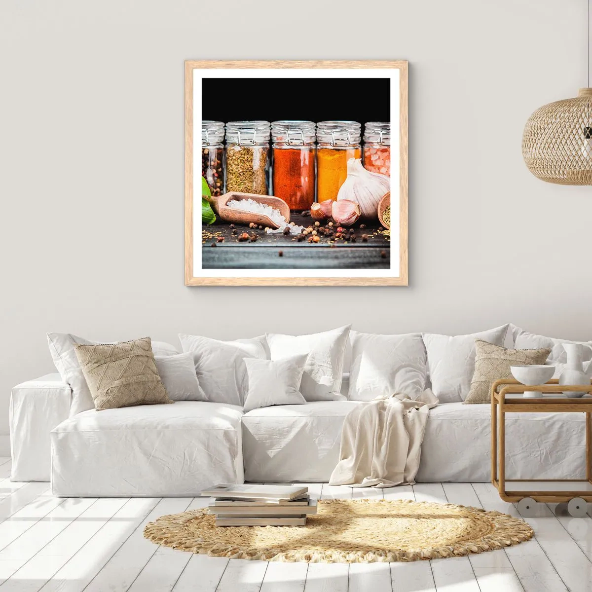 Affiche dans un chêne clair - Poster - Pour que la vie ait du goût - 30x30 cm