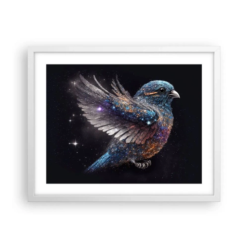 Affiche dans un cadre blanc - Poster - Moineau de diamant - 50x40 cm