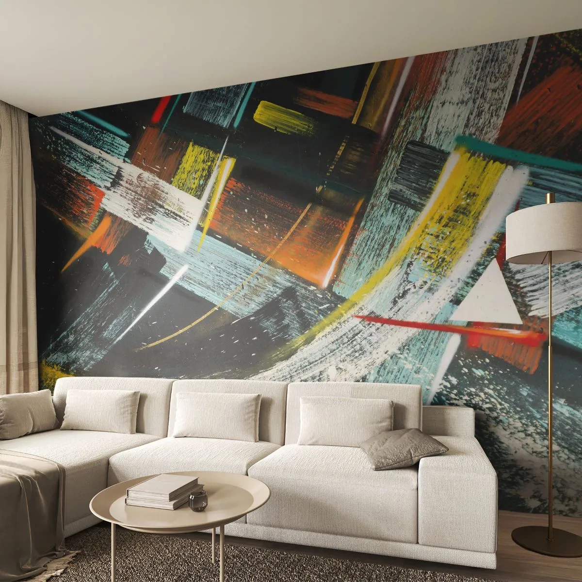 Papier Peint Autocollant Deluxe Sticker - L'énergie du mouvement - Abstraction, Morceau, Art moderne - 450x315 cm