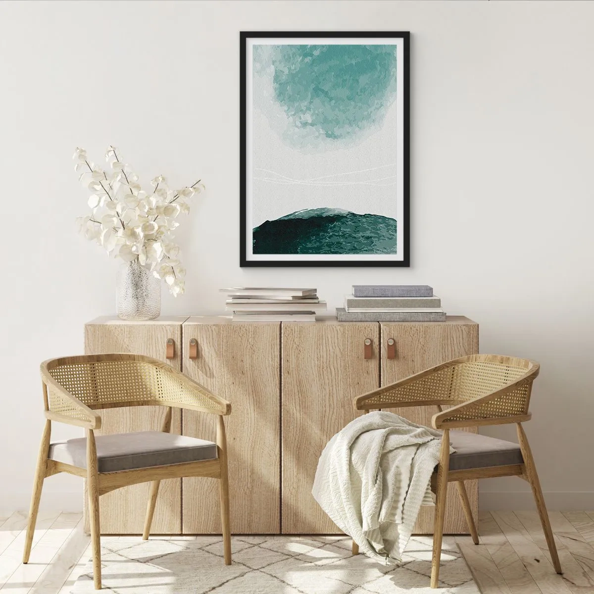 Affiche dans un cadre noir - Poster - Rencontre avec le brouillard - 30x40 cm