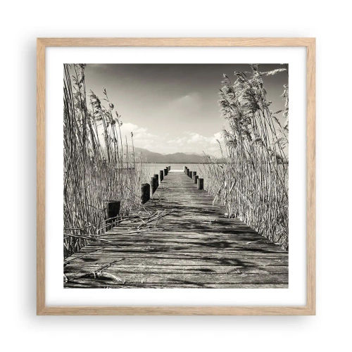 Affiche dans un chêne clair - Poster - Dans le calme de l'herbe - 50x50 cm