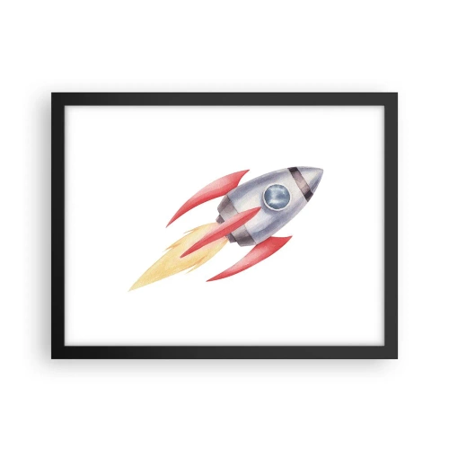 Affiche dans un cadre noir - Poster - Plus haut, plus vite, plus loin - 40x30 cm