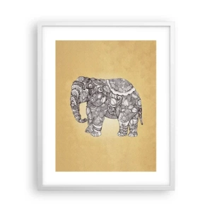 Affiche dans un cadre blanc - Poster - L'éléphant s'est apprêté - 40x50 cm