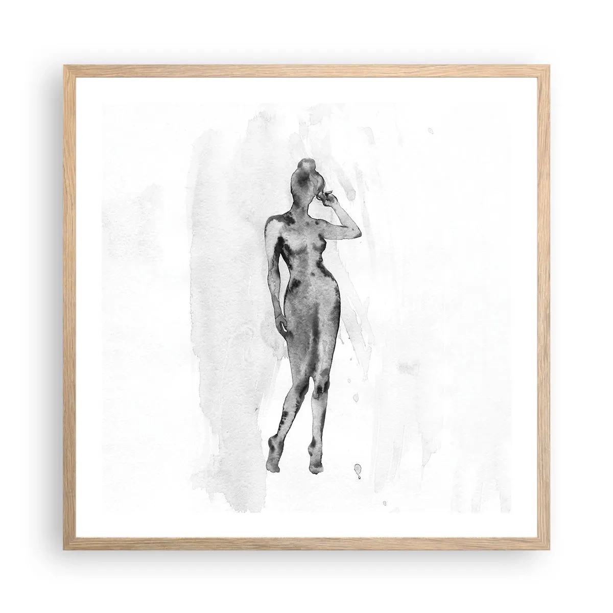 Affiche dans un chêne clair - Poster - Etude de l'idéal de la féminité - 60x60 cm