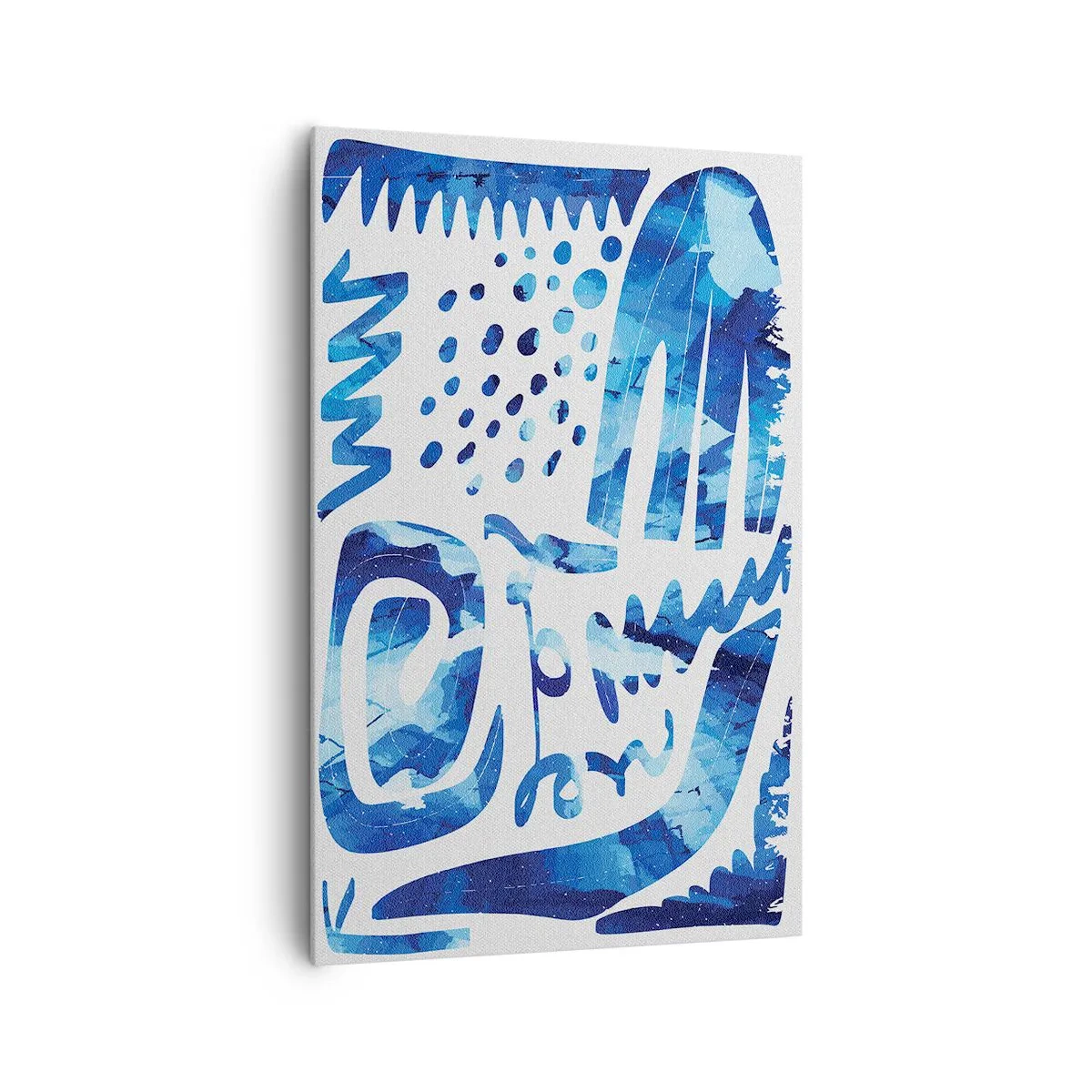 Impression sur toile - Image sur toile - Motif abstrait dans les tons de bleu - 80x120cm - Retour aux racines - Décoration murale moderne pour le salon et la chambre ARTTOR