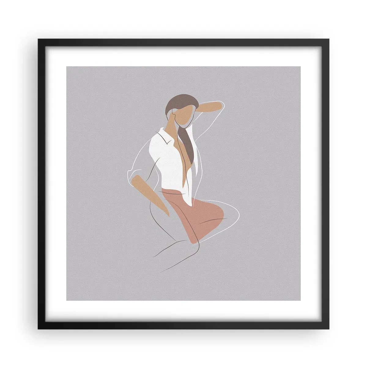 Affiche dans un cadre noir - Poster - Contour gracieux - 50x50 cm