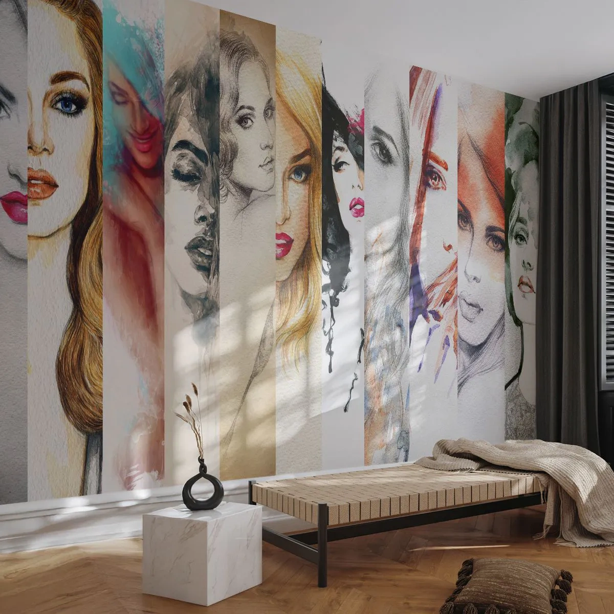 Papier Peint Photo Premium Canvas - Et c'est toujours TOI - Femme, Visage de femme, Portrait - 500x350 cm