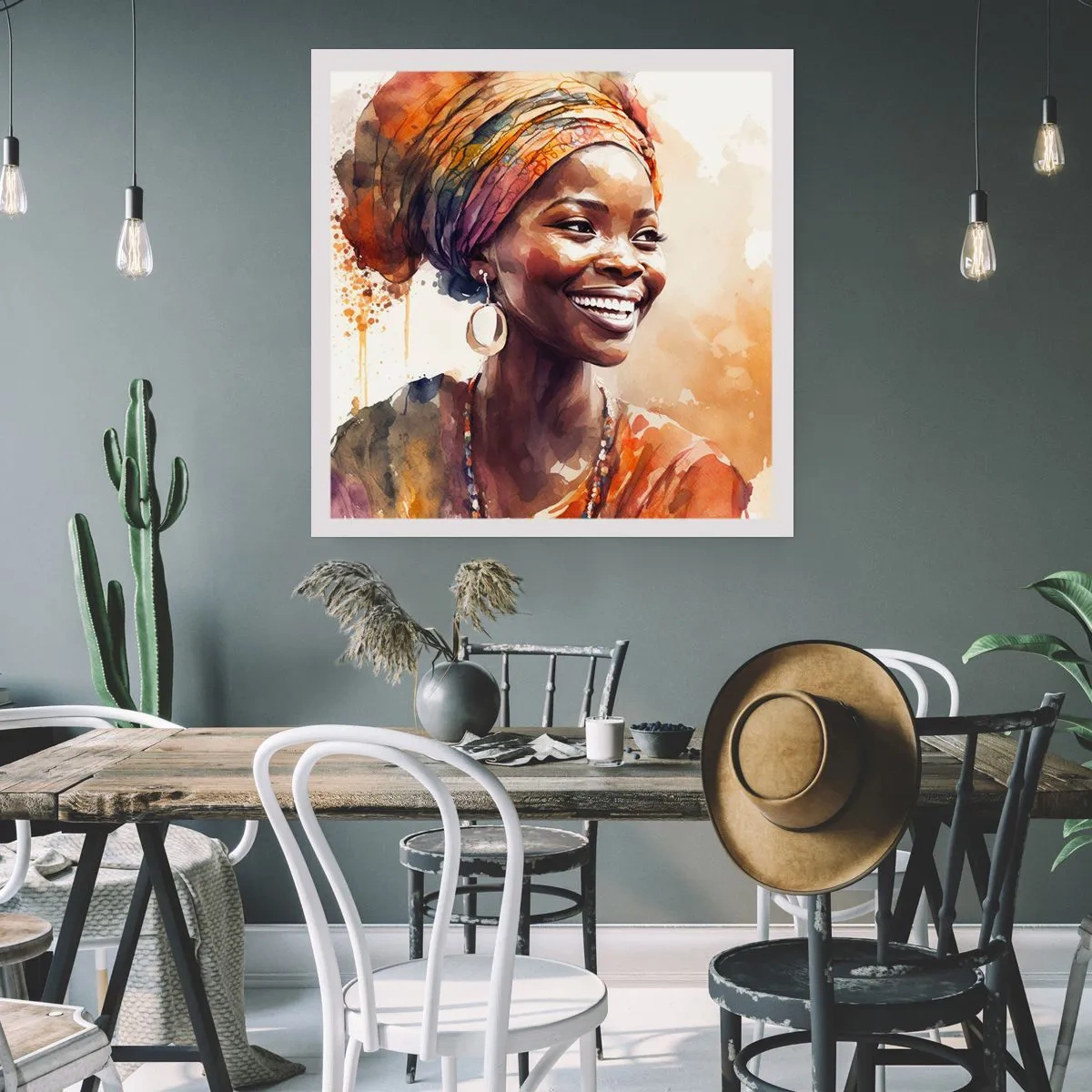 Affiche - Poster - reine africaine - 40x40 cm