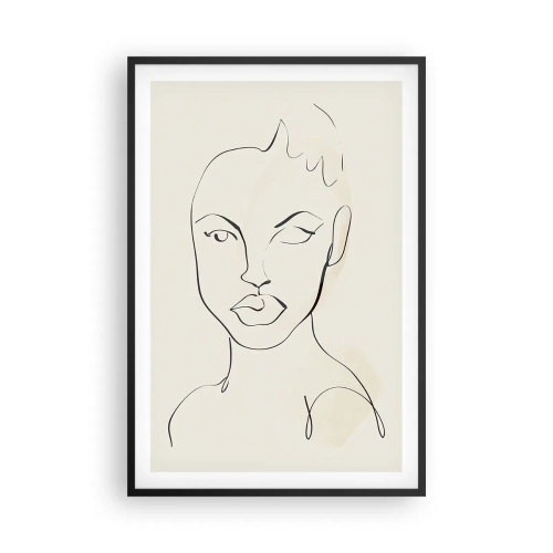 Affiche dans un cadre noir - Poster - Esquisse de la sensualité - 61x91 cm