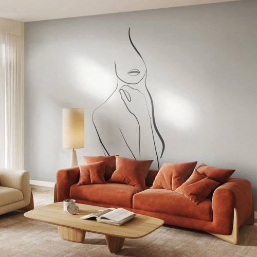 Papier peint sur mesure Premium Canvas - Vague de mélancolie - Abstraction, Le corps de la femme, Graphique