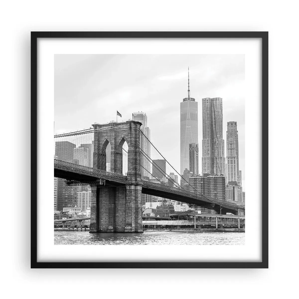Affiche dans un cadre noir - Poster - Climat New-Yorkais - 50x50 cm