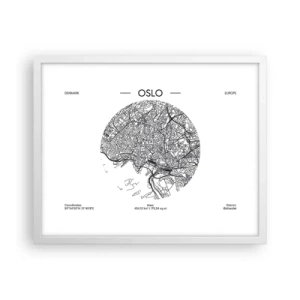 Affiche dans un cadre blanc - Poster - Anatomie d’Oslo - 50x40 cm