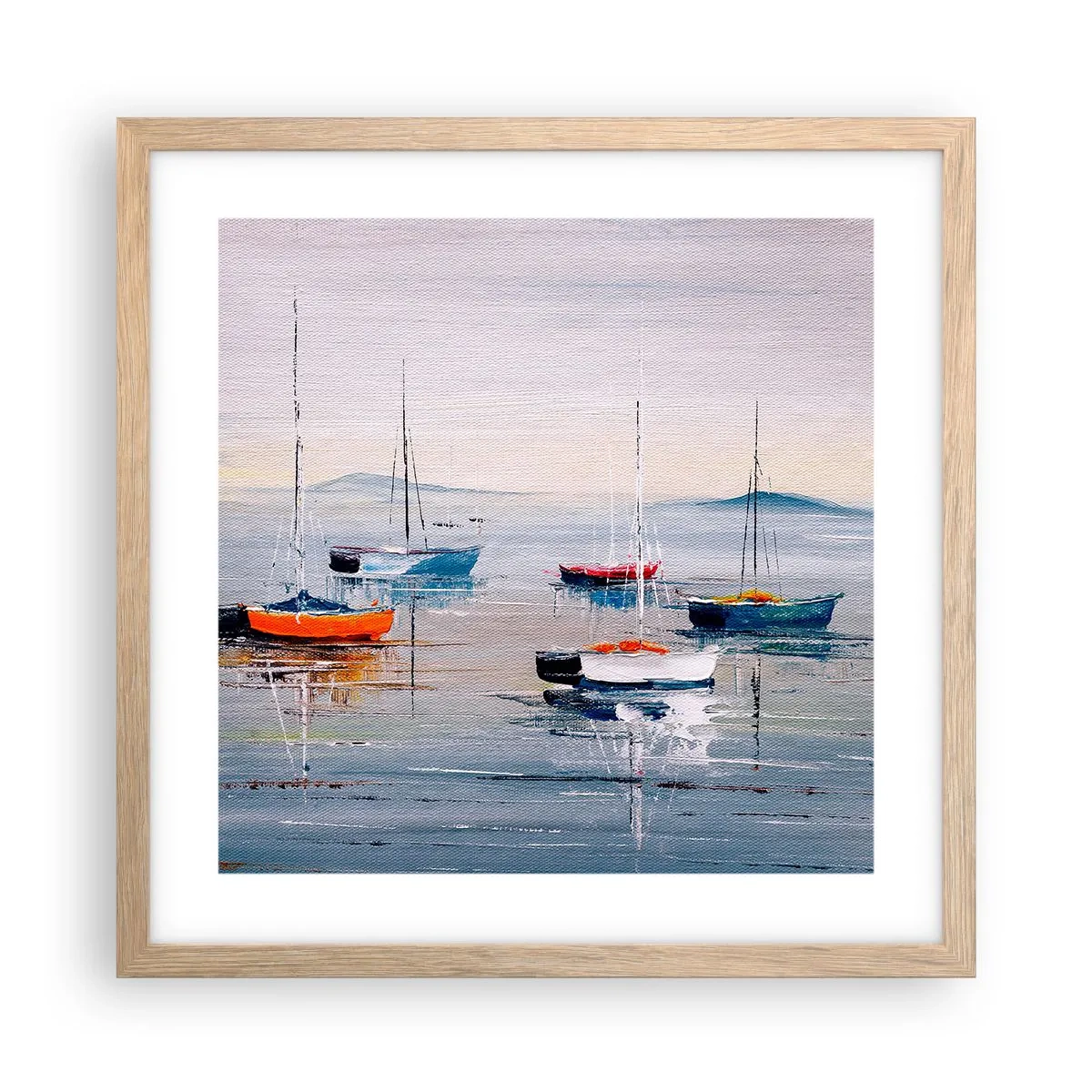 Affiche dans un chêne clair - Poster - Un repos bien mérité - 40x40 cm