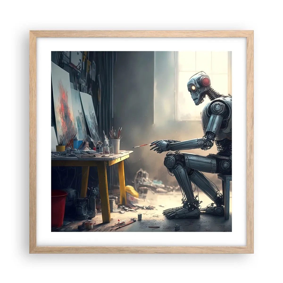 Affiche dans un chêne clair - Poster - L'acte de création - 50x50 cm