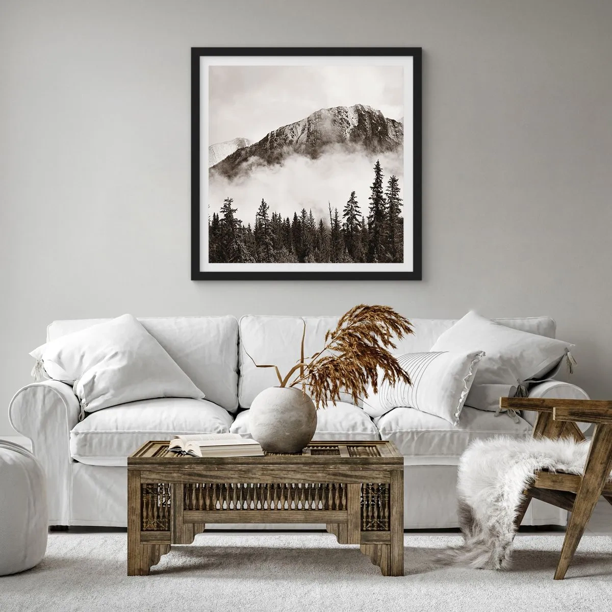 Affiche dans un cadre noir - Poster - Seigneur de granite - 50x50 cm