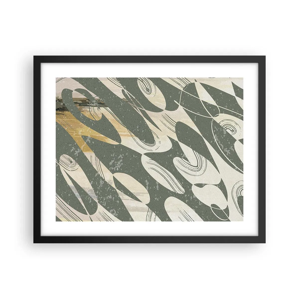 Affiche dans un cadre noir - Poster - Abstraction rythmique - 50x40 cm