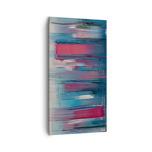 Impression sur toile - Image sur toile - Composition verticale en bleu et rouge - 55x100 cm