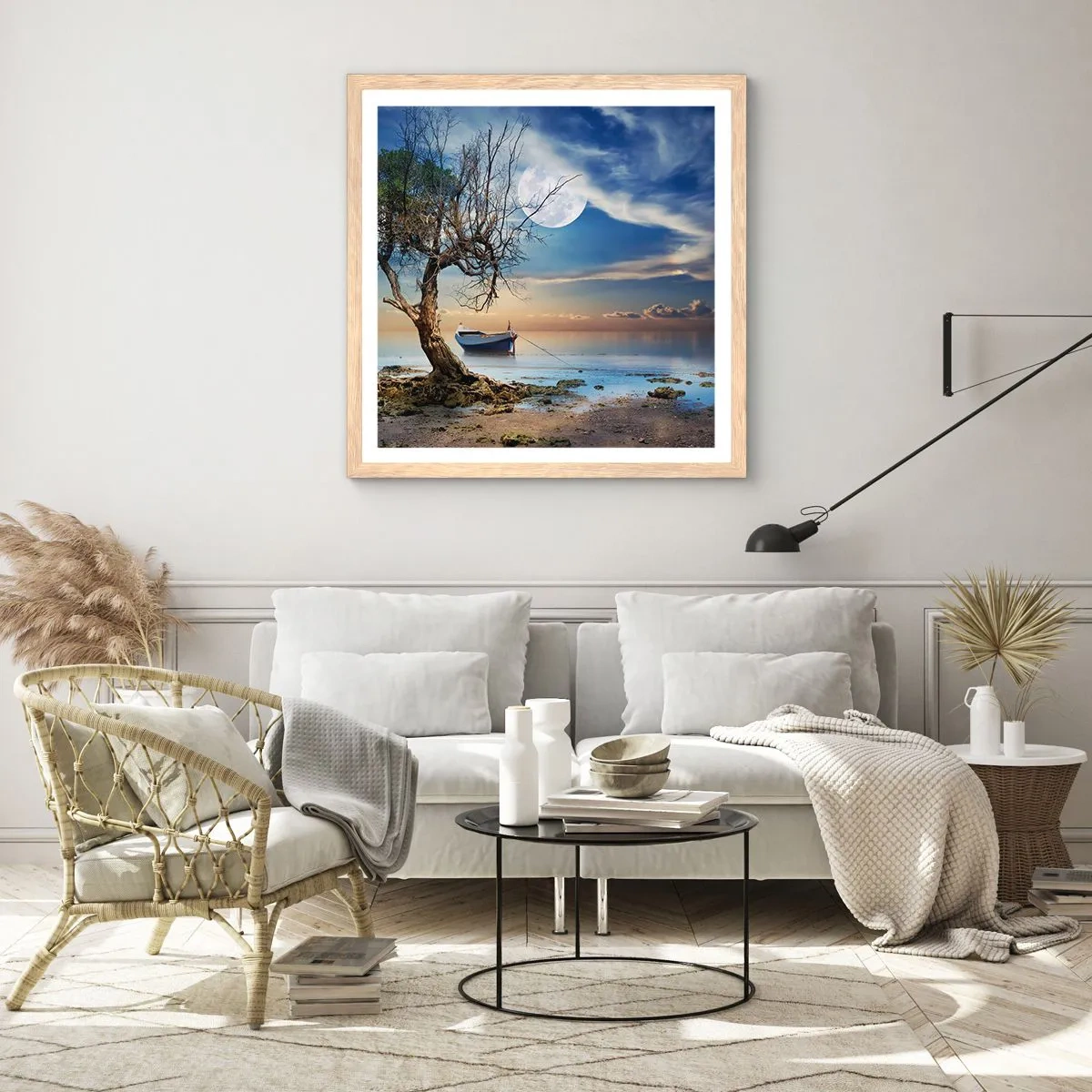 Affiche dans un chêne clair - Poster - Est-ce la fin ou le début ? - 40x40 cm