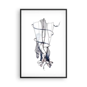 Affiche dans un cadre noir - Poster - Étude du touché - 61x91 cm