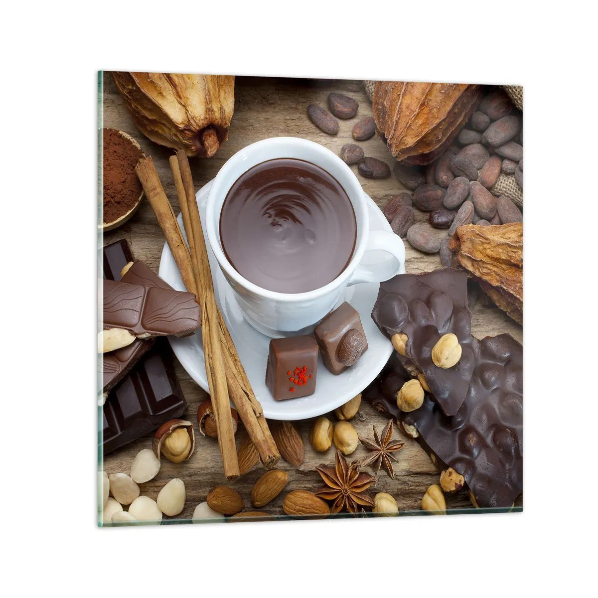 Impression sur verre - Image sur verre - D'une chocolaterie de conte de fées - 30x30 cm
