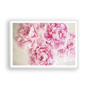 Affiche dans un cadre blanc - Poster - En glamour rose - 100x70 cm