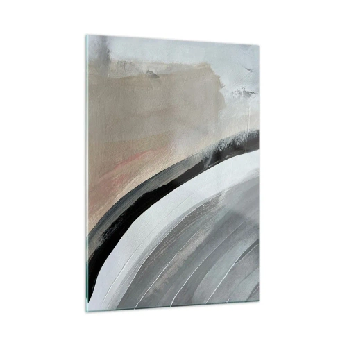 Impression sur verre - Image sur verre - Arc abstrait dans les tons de gris et de noir - 50x70cm - Composition : arc de noir et gris - Décoration murale moderne pour le salon et la chambre ARTTOR