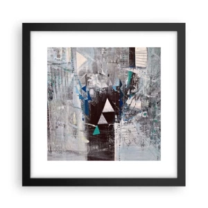 Affiche dans un cadre noir - Poster - Ordre prioritaire des triangles - 30x30 cm