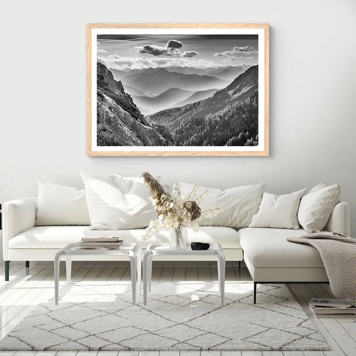 Affiche dans un chêne clair - Poster - Jusqu'à l'horizon - 91x61 cm