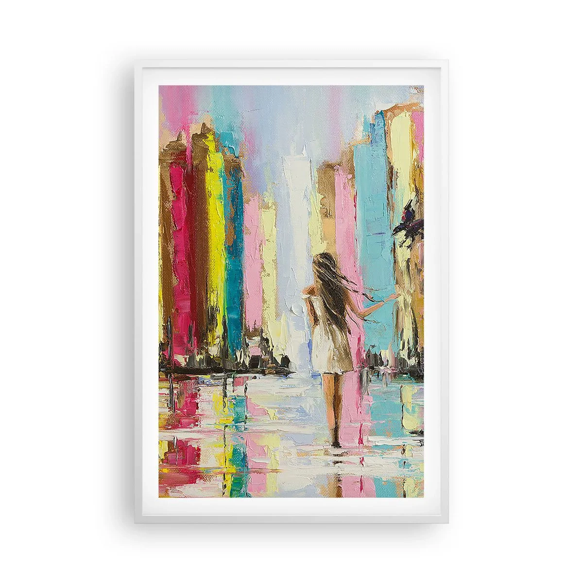 Affiche dans un cadre blanc - Poster - Viens avec moi - 61x91 cm