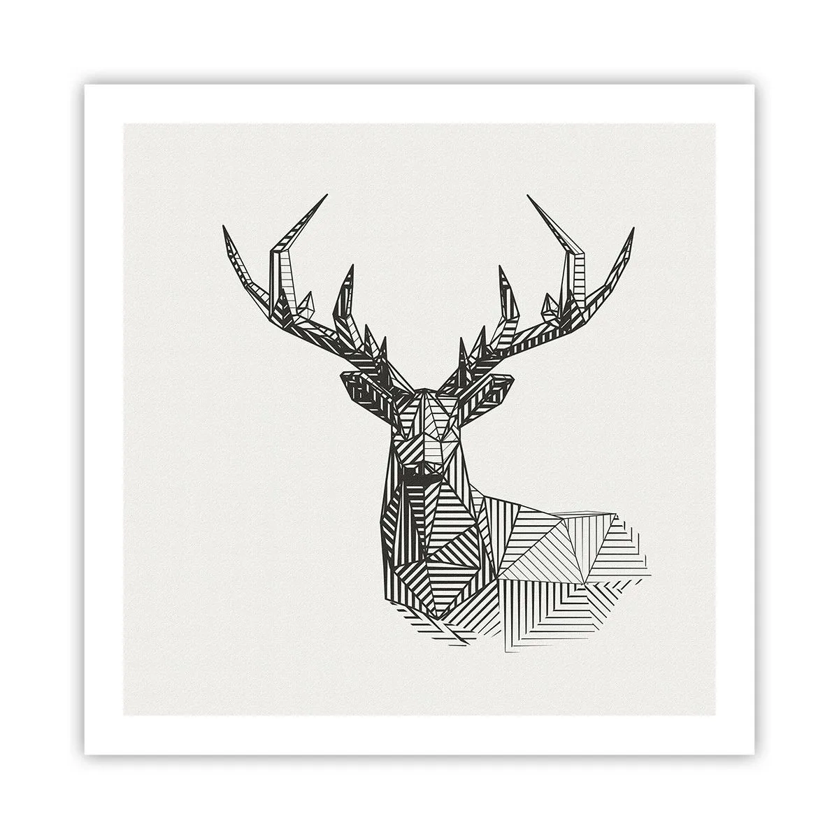 Affiche - Poster - Cerf dans un style cubique - 60x60 cm