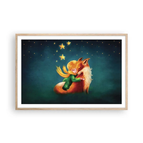 Affiche dans un chêne clair - Poster - Petit Prince - 91x61 cm