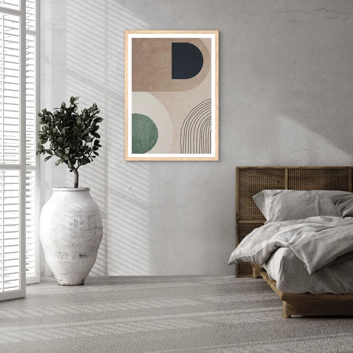 Affiche dans un chêne clair - Poster - La douceur de l'ovale - 70x100 cm