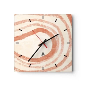 Horloge murale - Pendule murale - Cercles de corail – composition - 40x40 cm