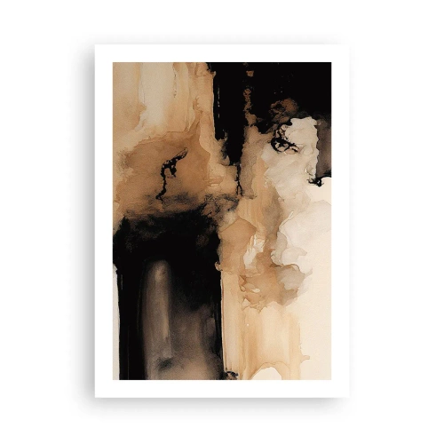 Affiche - Poster - Une composition abstraite dans des tons chauds de brun. - 50x70cm - Une abstraction intrigante - Décoration murale moderne pour le salon et la chambre ARTTOR
