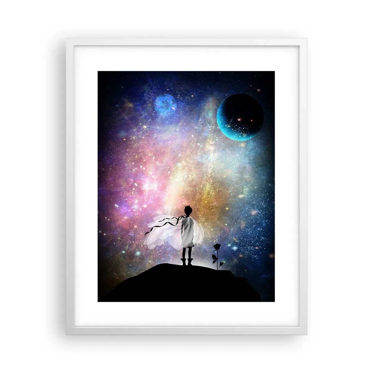 Affiche dans un cadre blanc - Poster - Le Petit Prince - 40x50 cm