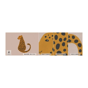 Échantillon de Papier Peint Premium Canvas - La panthère est un motif à la mode - Pour les enfants, Panthère, Animaux - 100x30 cm