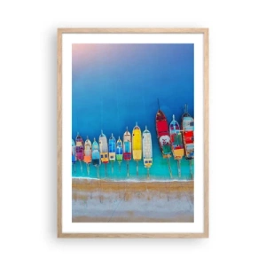 Affiche dans un chêne clair - Poster - Une vue à vol d'oiseau - 50x70 cm