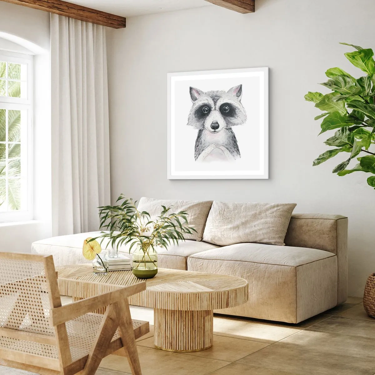 Affiche dans un cadre blanc - Poster - Un moment pour s'émouvoir - 30x30 cm