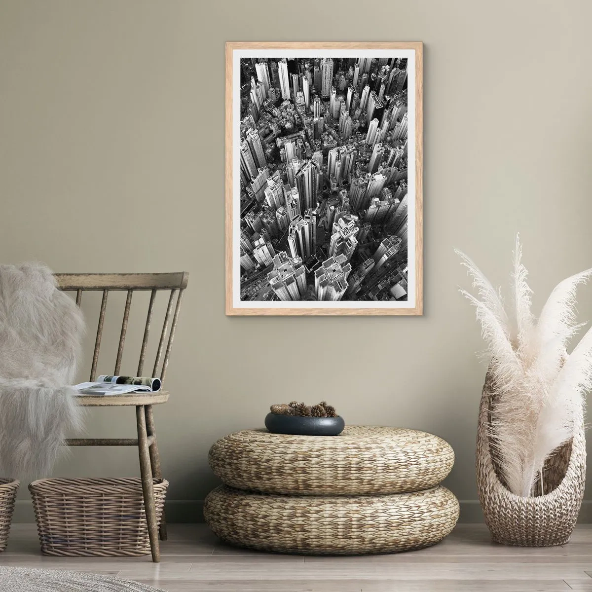 Affiche dans un chêne clair - Poster - Toujours de plus en plus haut - 50x70 cm