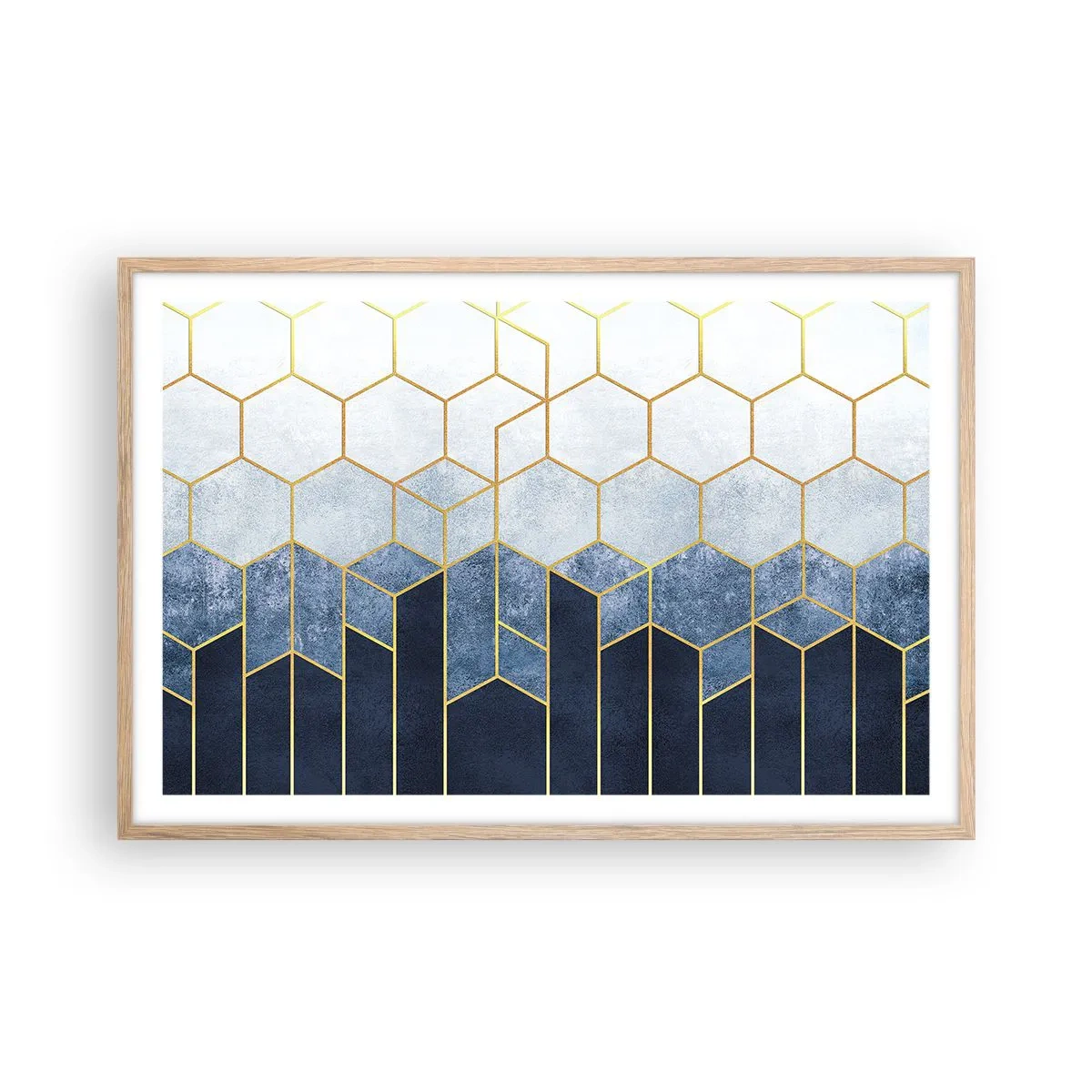 Affiche dans un chêne clair - Poster - Composition en rythme syncopé - 91x61 cm