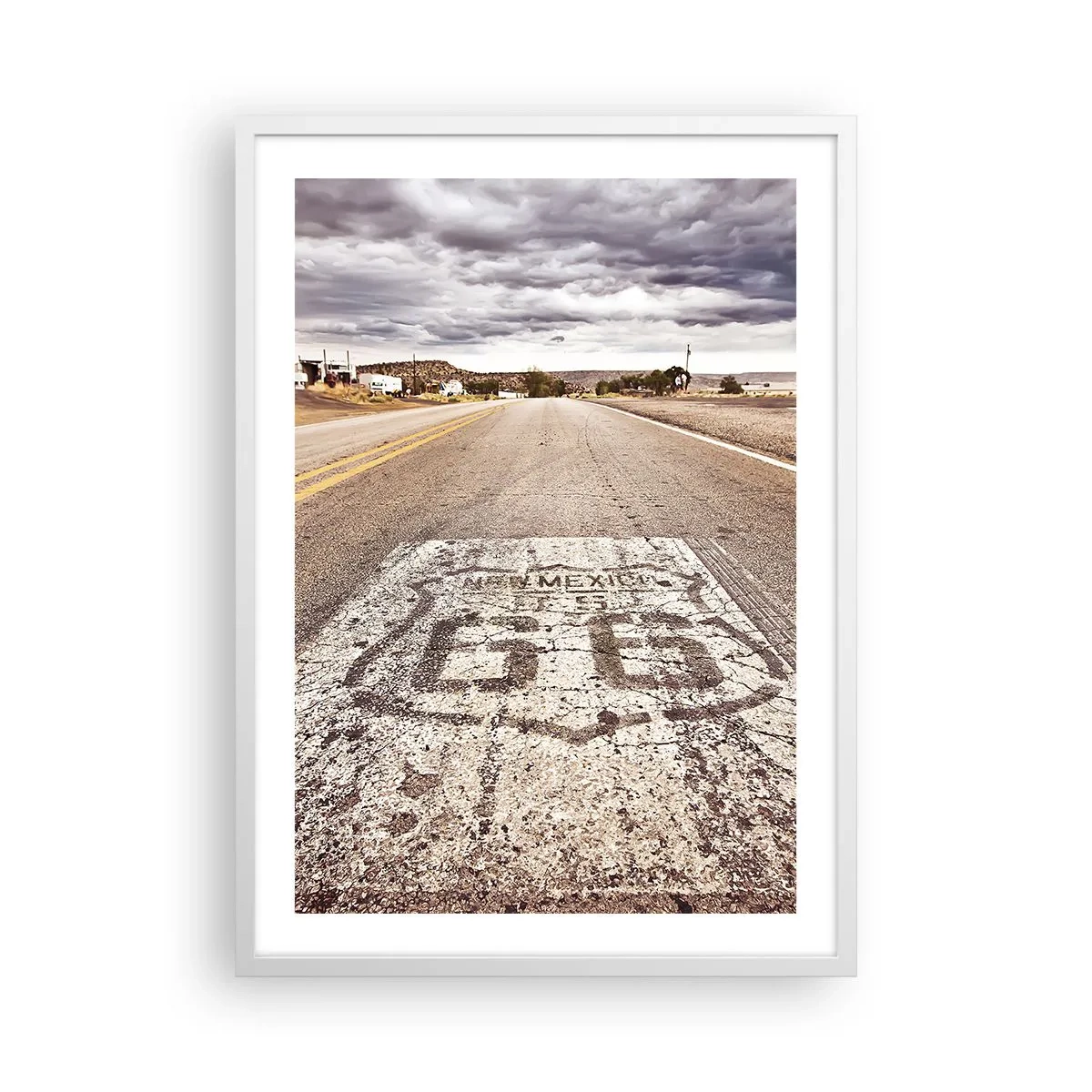 Affiche dans un cadre blanc - Poster - Mother Road - une légende américaine - 50x70 cm